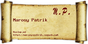 Marosy Patrik névjegykártya