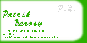 patrik marosy business card